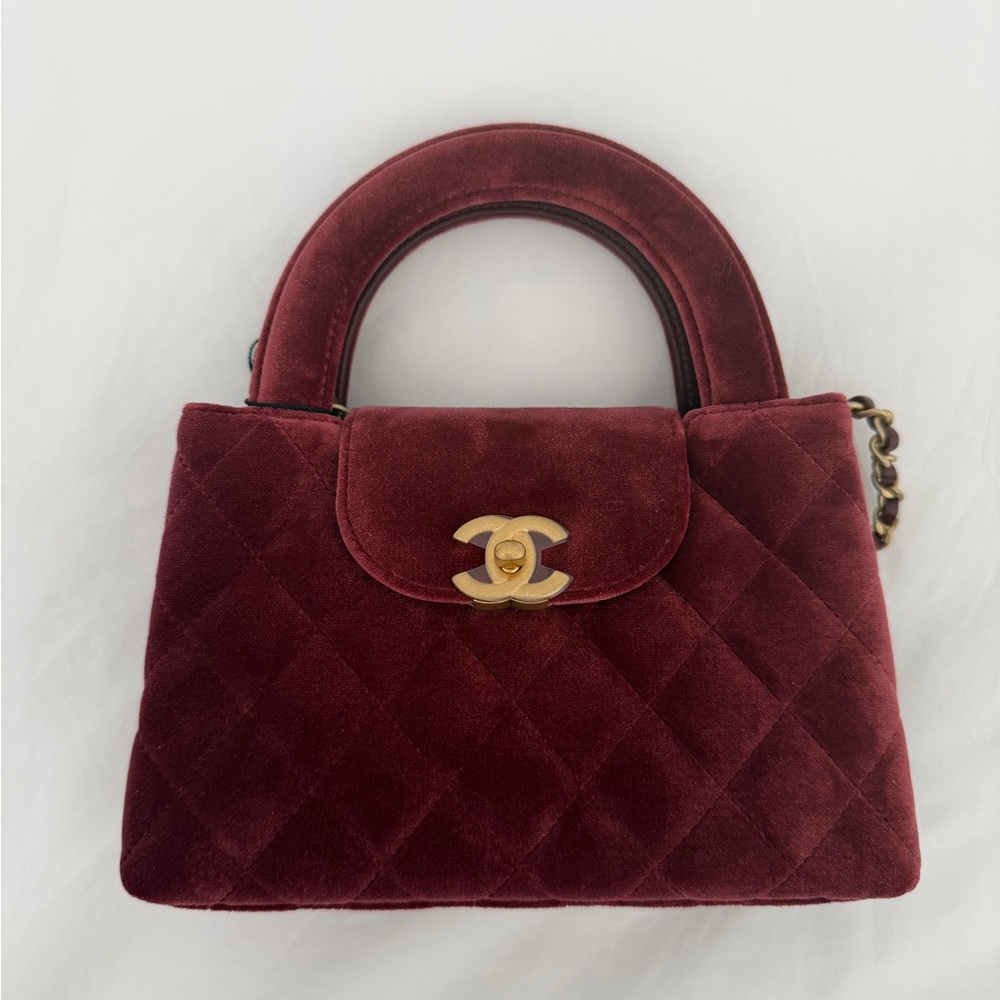 CHANEL Burgundy Velvet Mini Bag